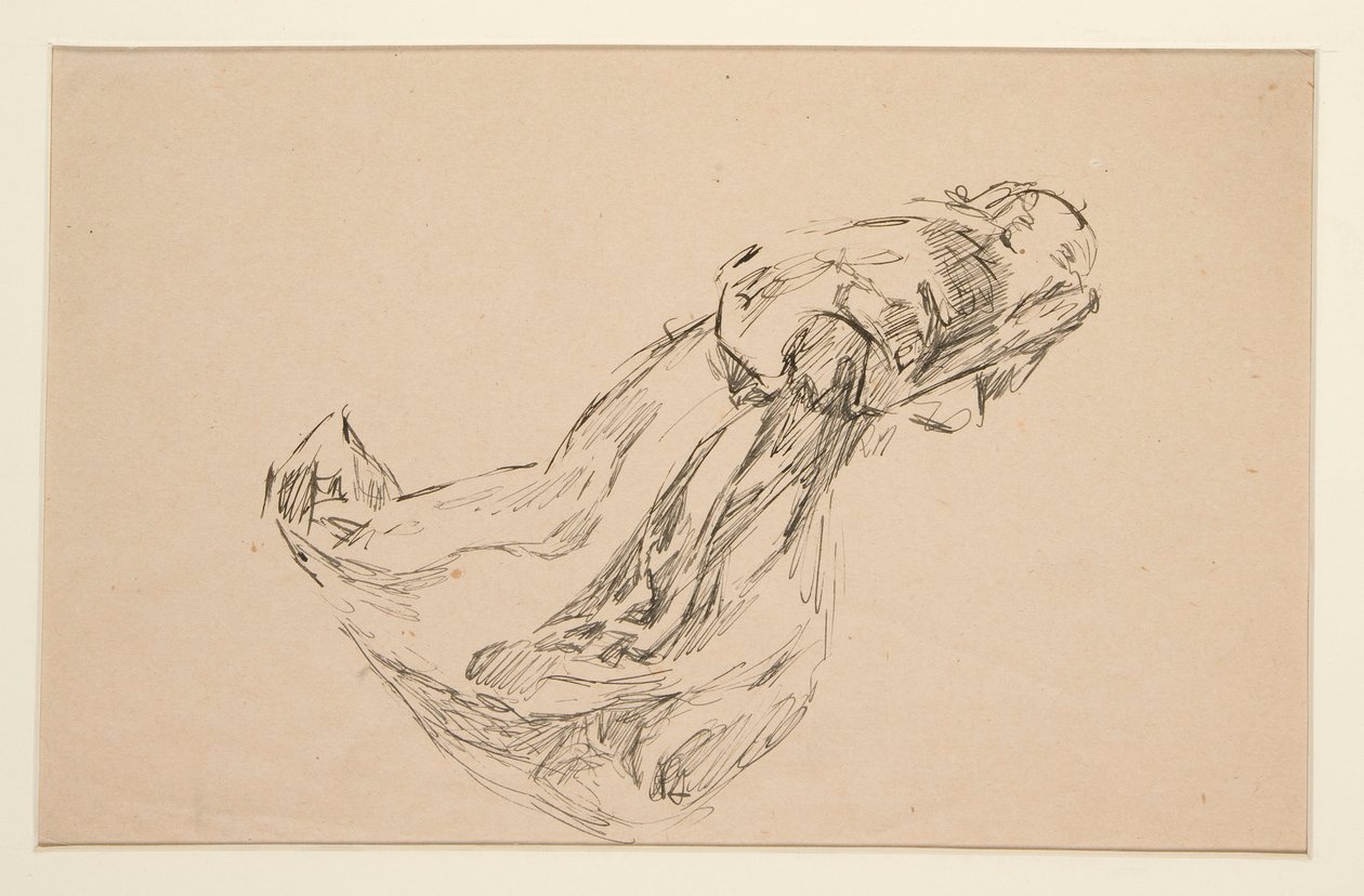 Studie van een engel (voor glas-in-lood? voor een plafond?) door Edwin Austin Abbey