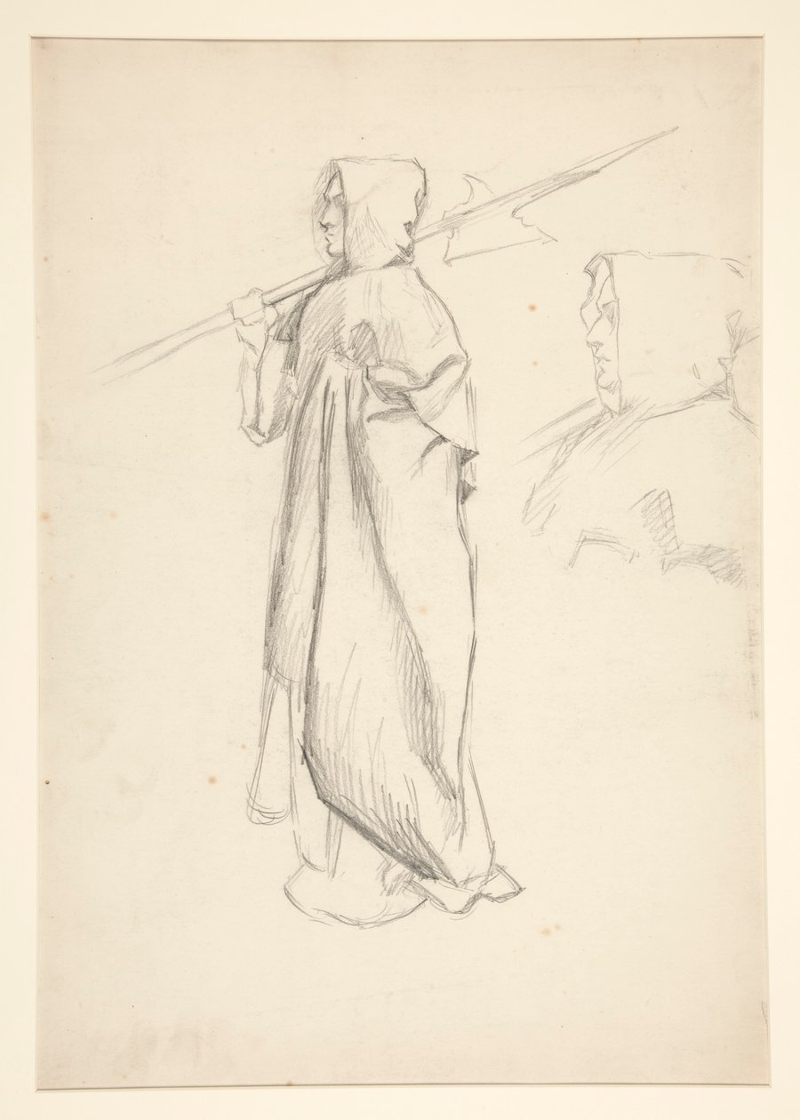 Studie van hellebaardier, uit Koning Richard III door Edwin Austin Abbey