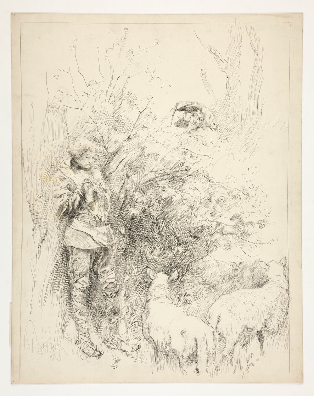 Het Narcislied. Herder en dwaas door Edwin Austin Abbey