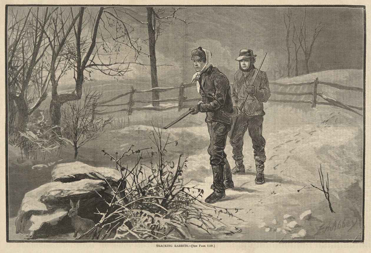 Konijnen Volgen door Edwin Austin Abbey