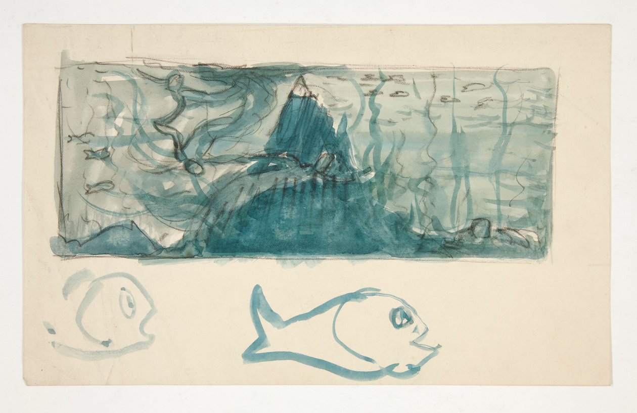 Onderwaterscène - niet-geïdentificeerde illustratie door Edwin Austin Abbey