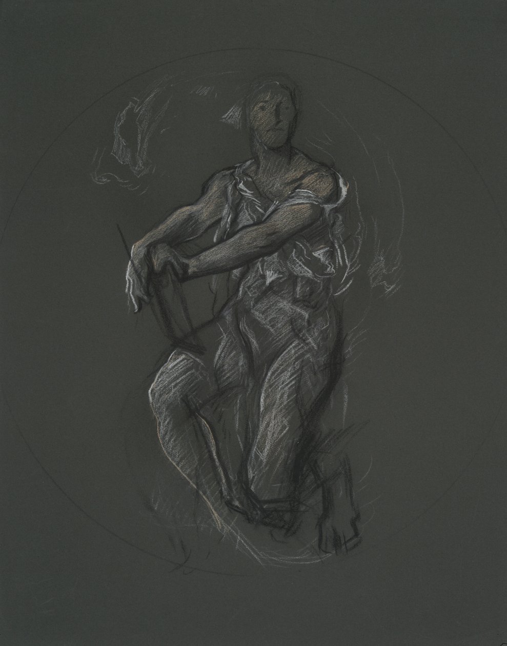 Ongeïdentificeerde figuurstudie voor muurschildering in het Pennsylvania State Capitol Building, Harrisburg, 1902-1911 door Edwin Austin Abbey