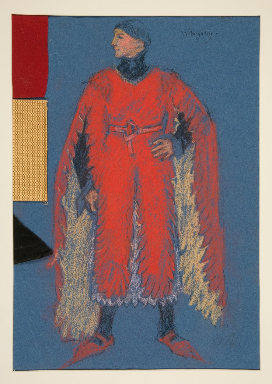 Willoughby, kostuumschets voor Henry Irving door Edwin Austin Abbey