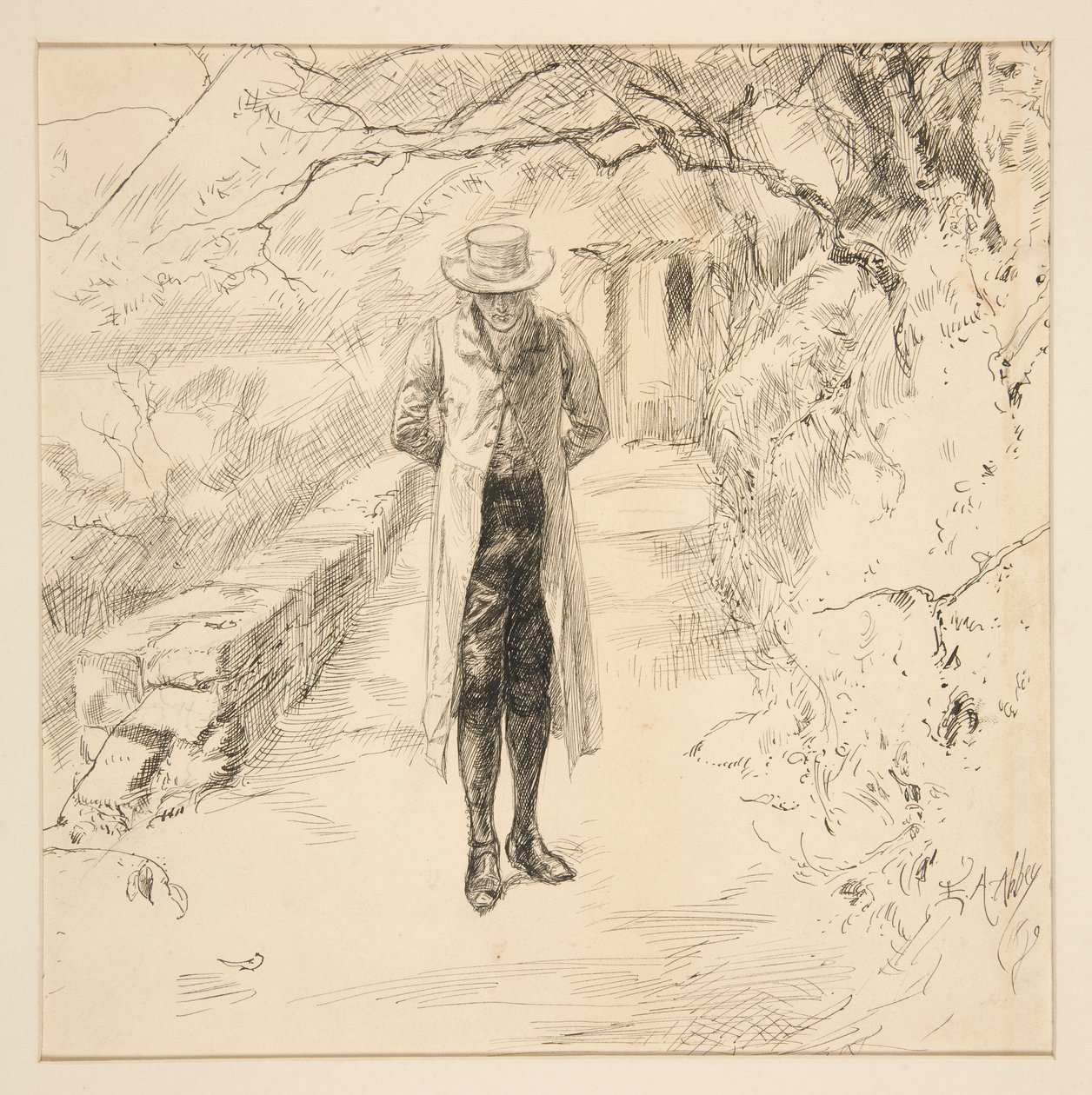 Wordsworth wandelt in bossen: The English Lakes and Men Series, van Harper door Edwin Austin Abbey