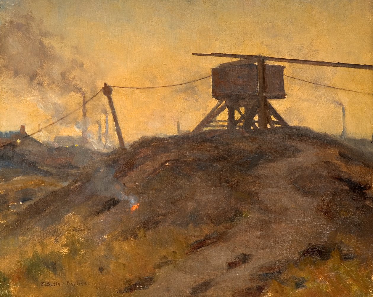 Gin Pit (olieverf op doek) door Edwin Butler Bayliss