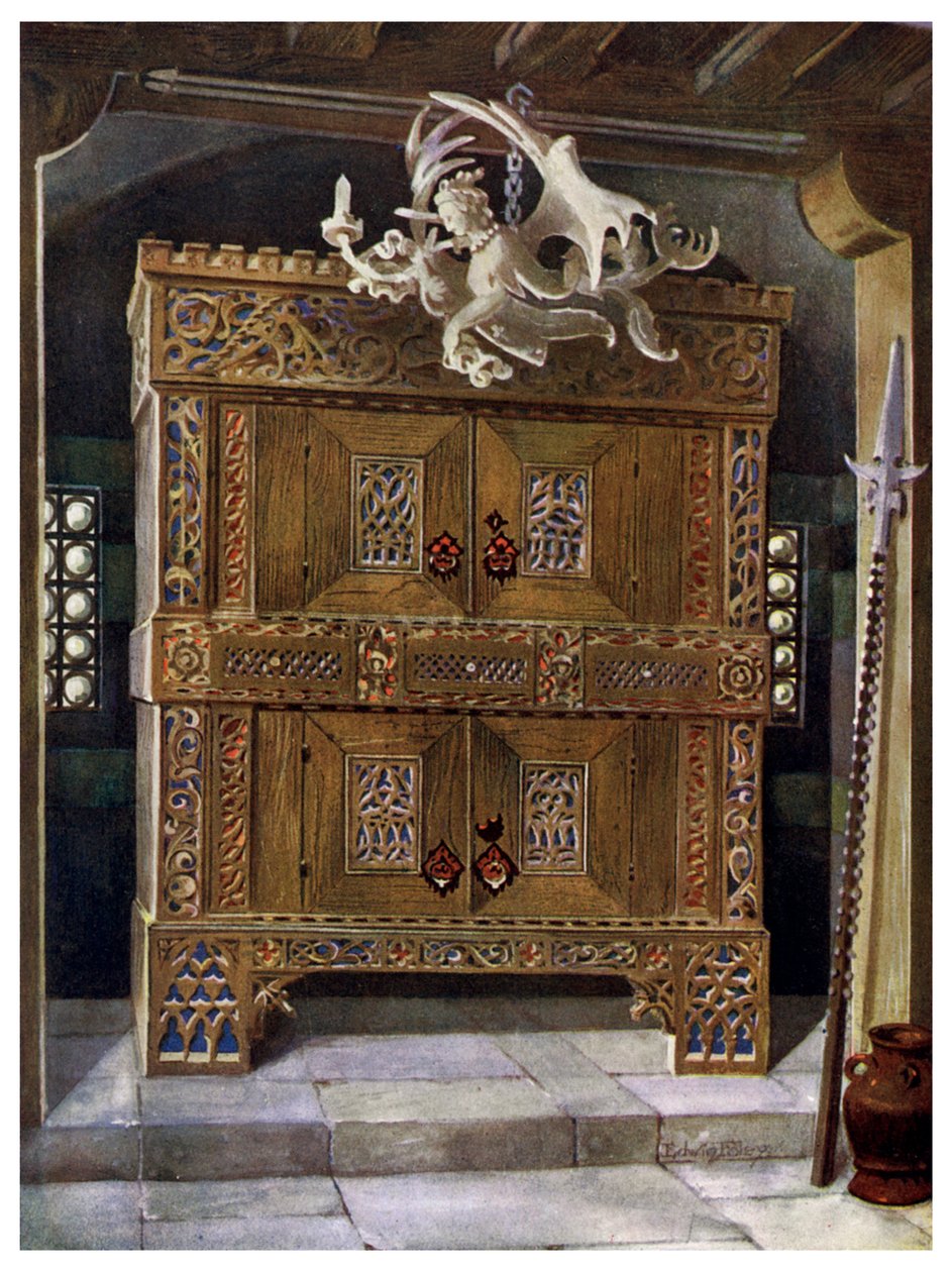 Laat-gotische kast, 1910 door Edwin Foley