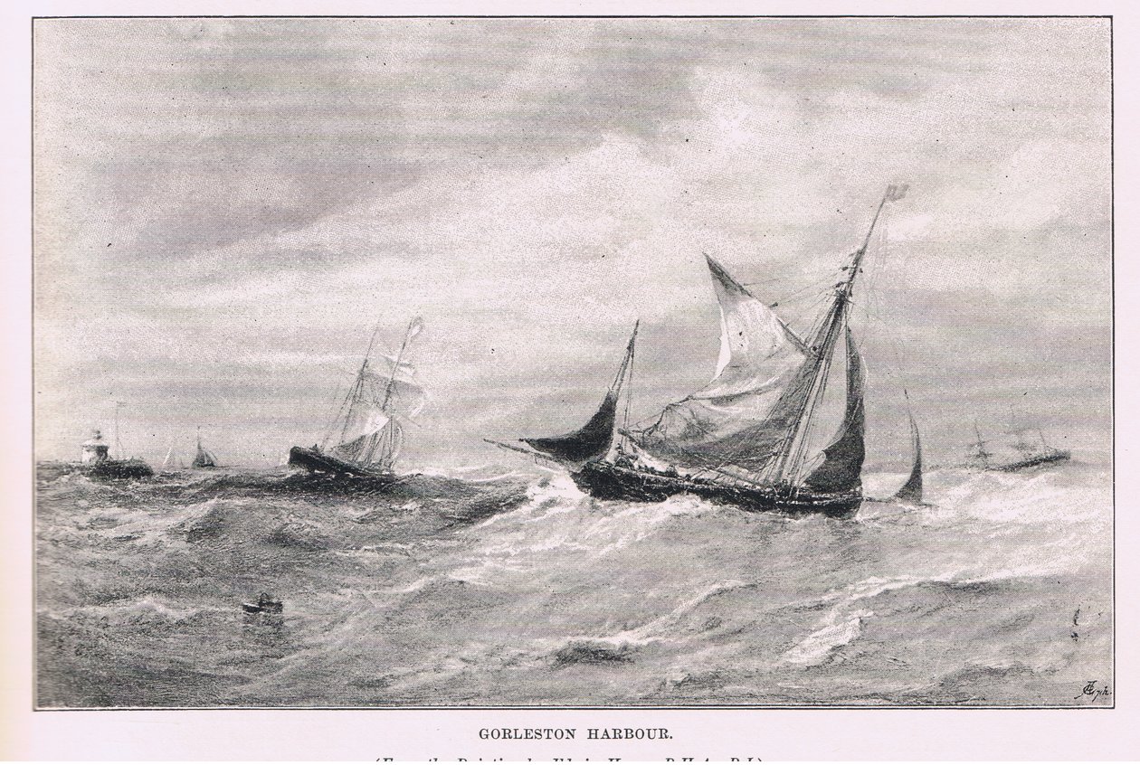 Haven van Gorleston, uit The Magazine of Art 1893, Cassell and Company door Edwin Hayes
