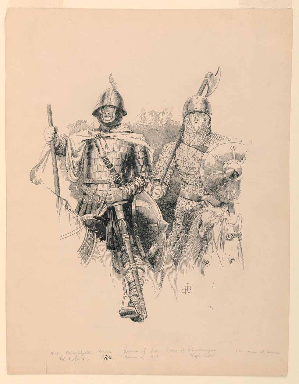 Pantser van 800. Tijd van Karel de Grote door Edwin Howland Blashfield