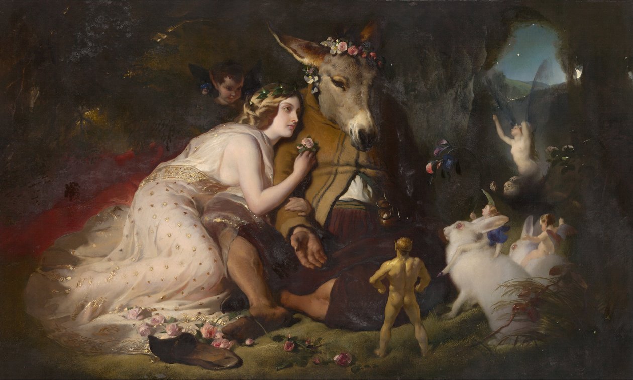 Scène uit Midzomernachtsdroom. Titania en Bodem door Edwin Landseer