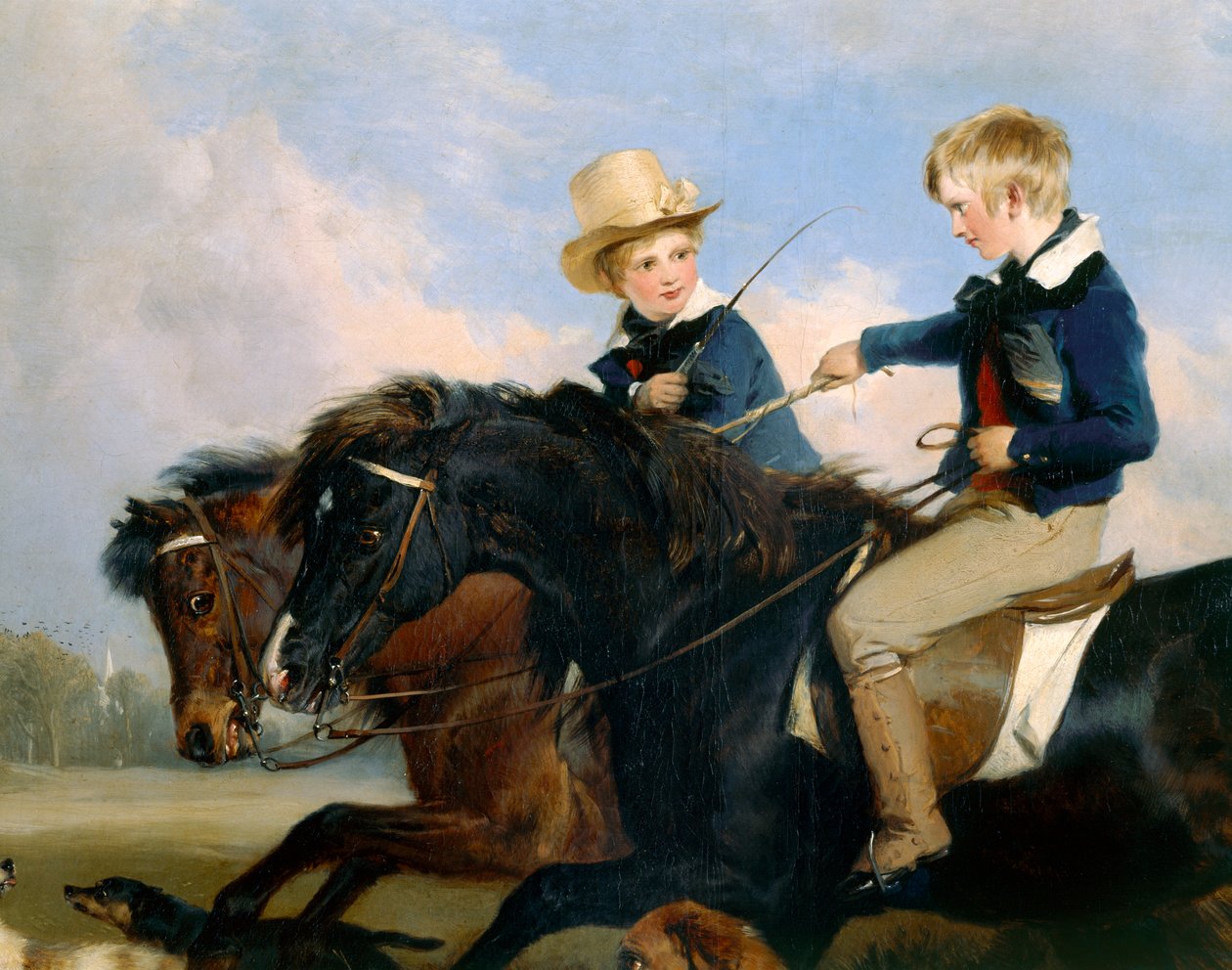 De Hon E. S. Russell en zijn broer (detail) door Edwin Landseer