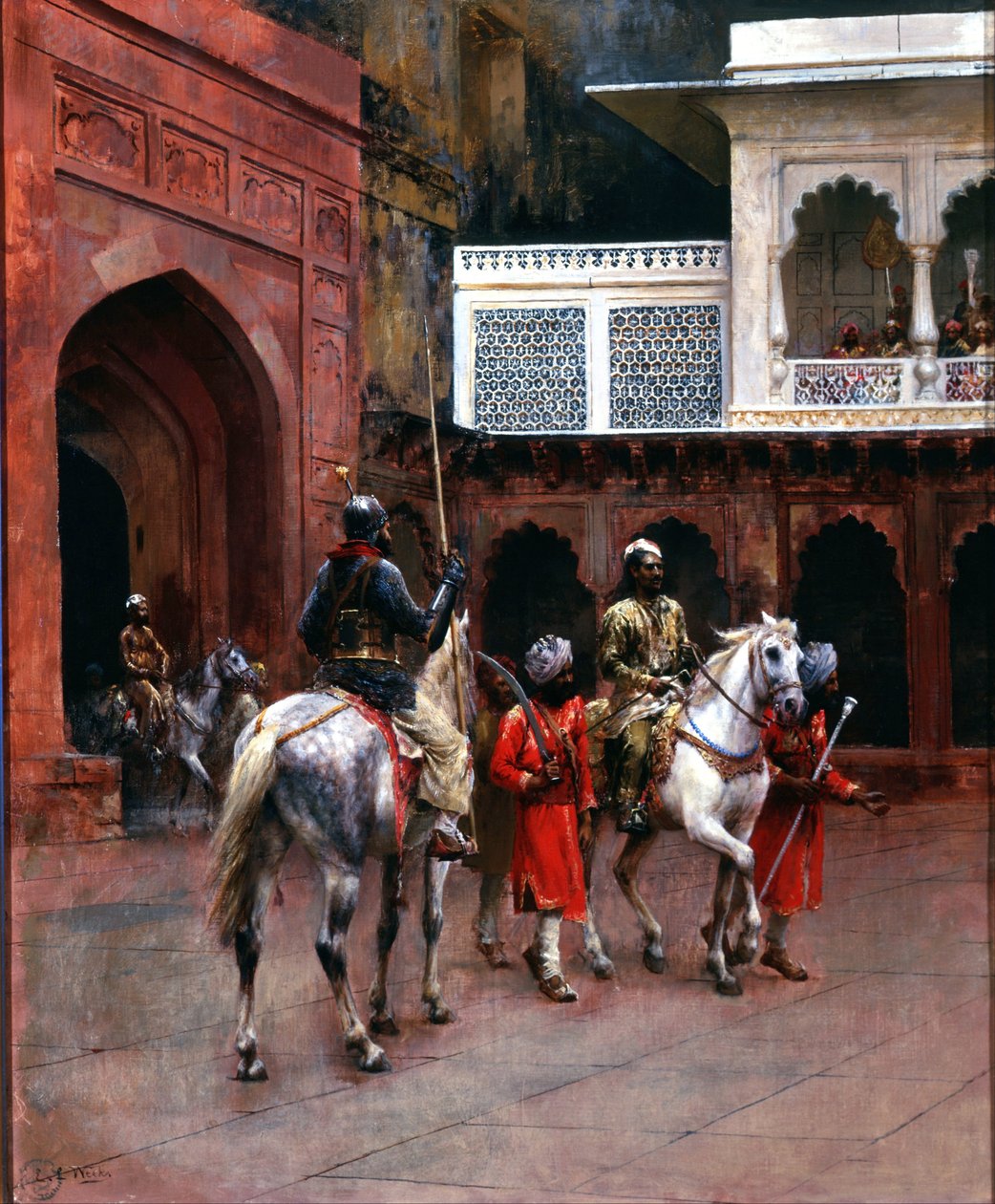 Indiase prins, paleis van Agra door Edwin Lord Weeks