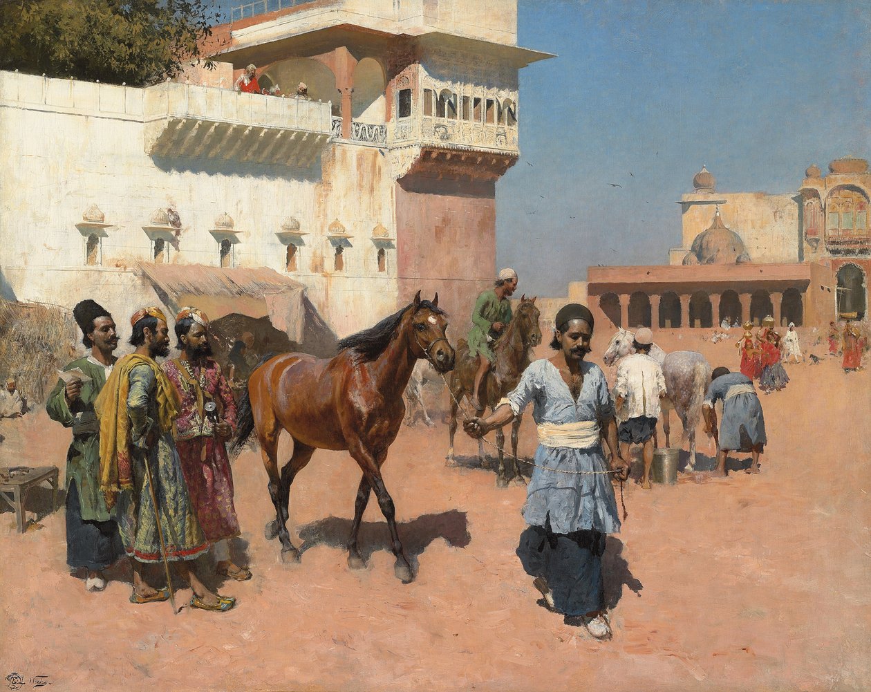 Perzische paardenhandelaar, Bombay, 1880s door Edwin Lord Weeks