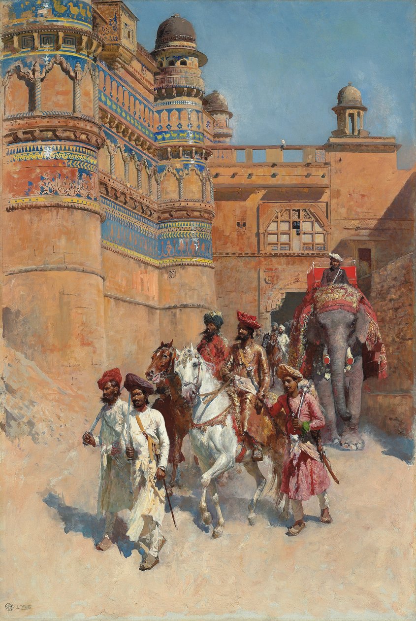 Het fort van Gwalior, Madhya Pradesh door Edwin Lord Weeks