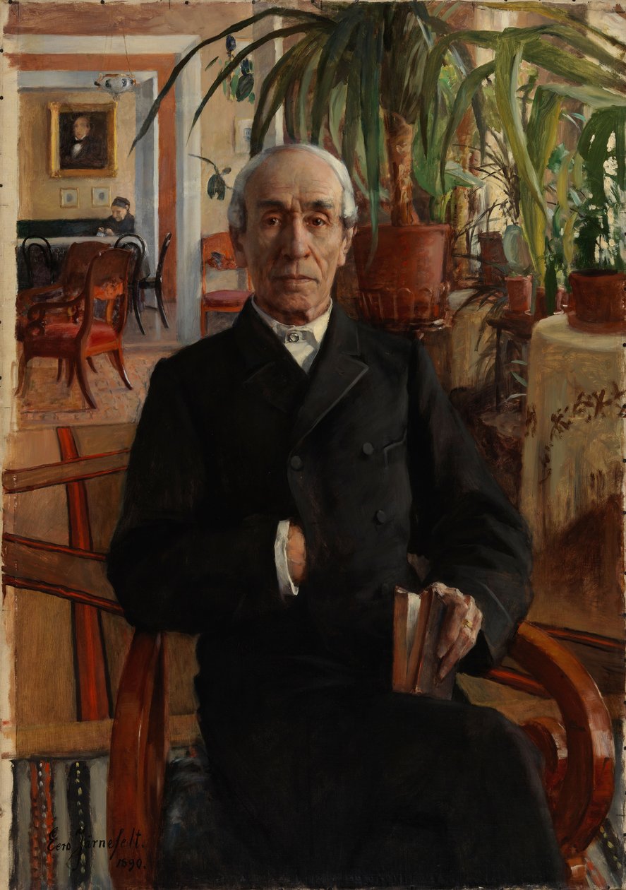 Portret van baron Johan Philip Palmén, vice-rector van de universiteit door Eero Järnefelt