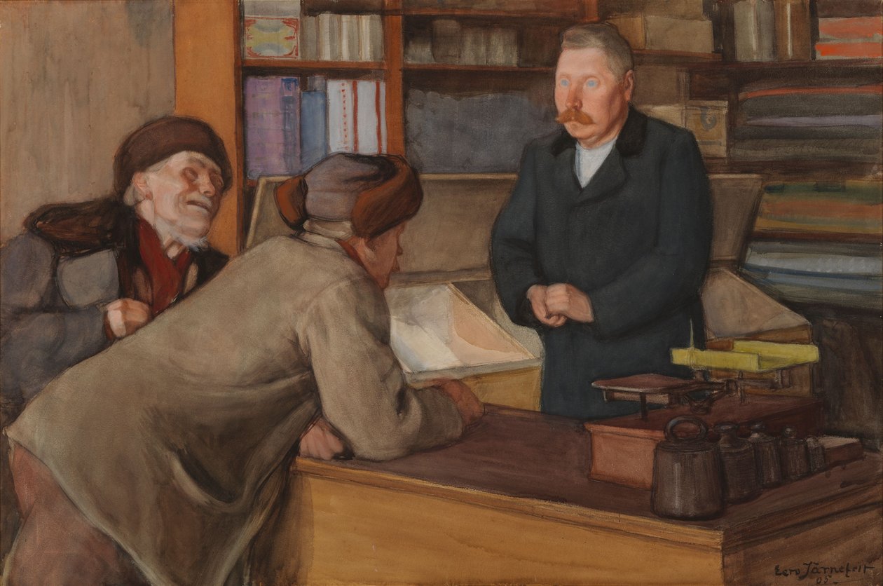 De dorpswinkel door Eero Järnefelt