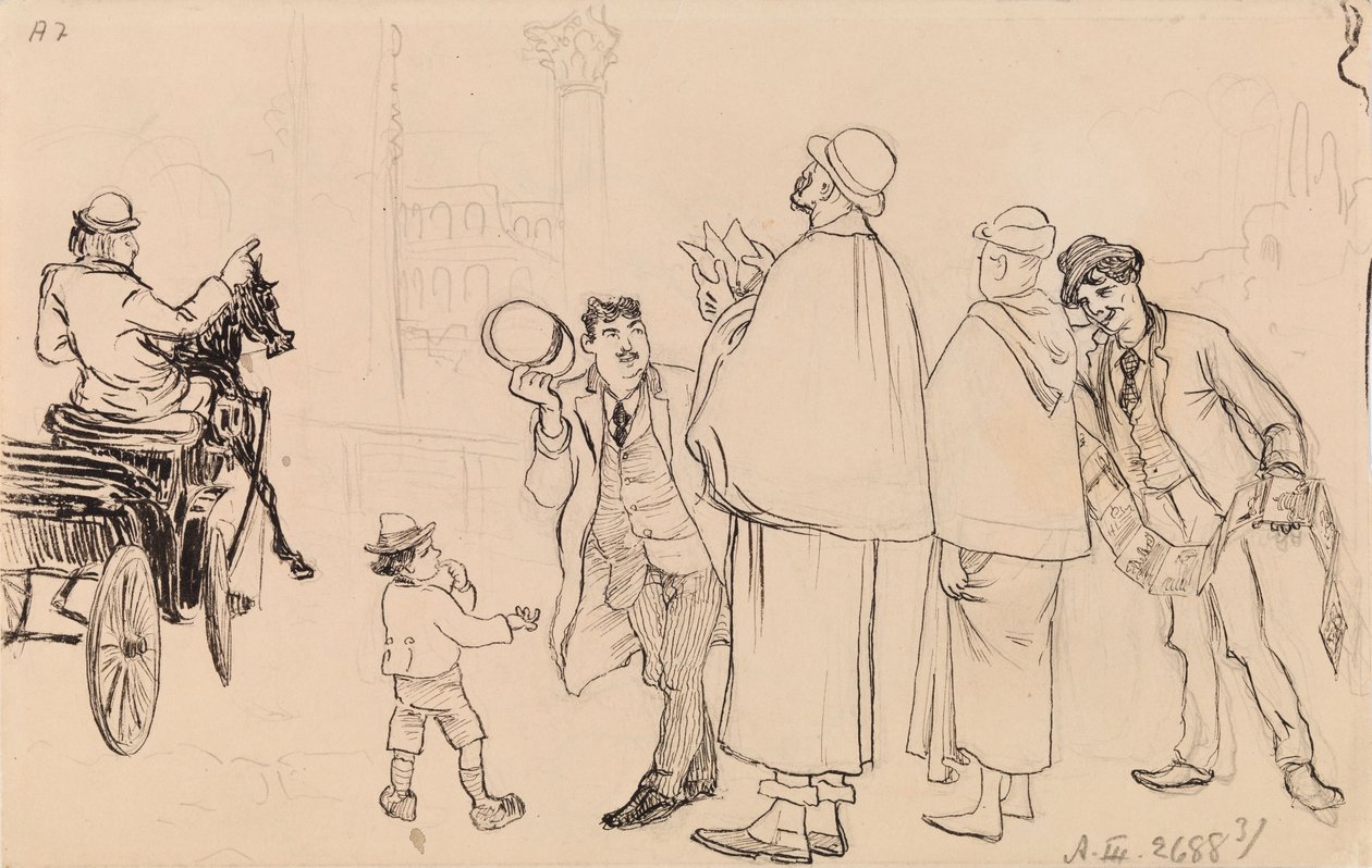 Reizigers in Rome door Eero Järnefelt