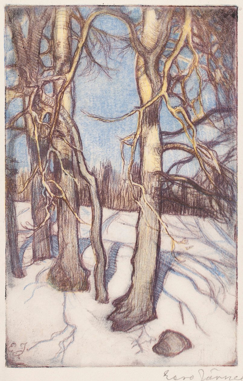 Bomen in de winter door Eero Järnefelt
