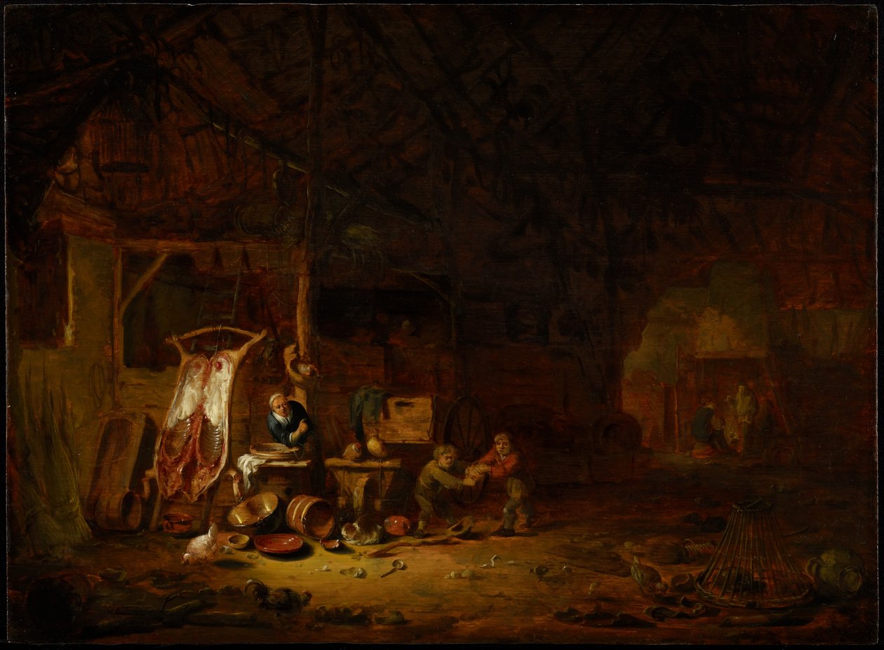Interieur van een schuur, 1644 door Egbert van der Poel