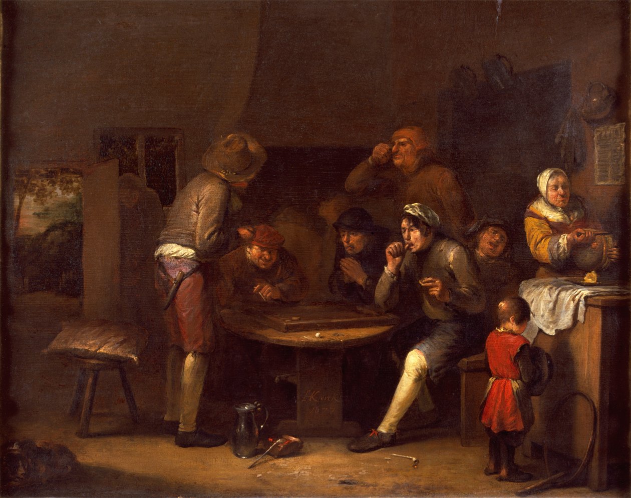Interieur van een boerderij door Egbert van the Elder Heemskerck