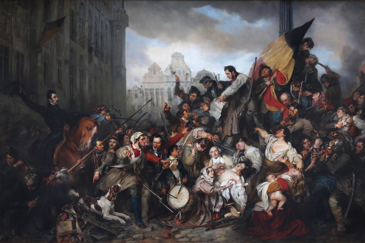 Episode van de Septemberdagen 1830 door Egide Charles Gustave Wappers