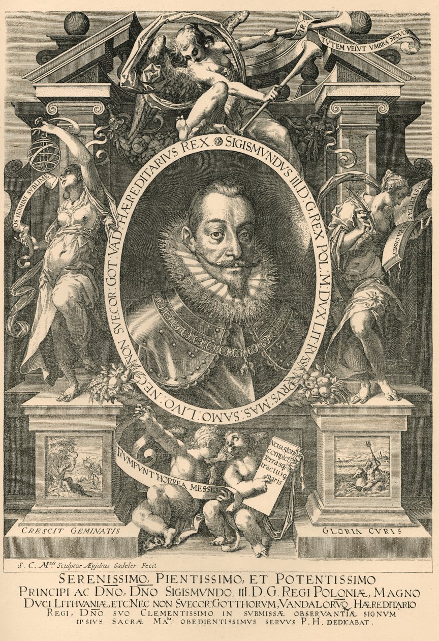 Sigismund; Zygmunt III Waza door Aegidius Sadeler or Saedeler