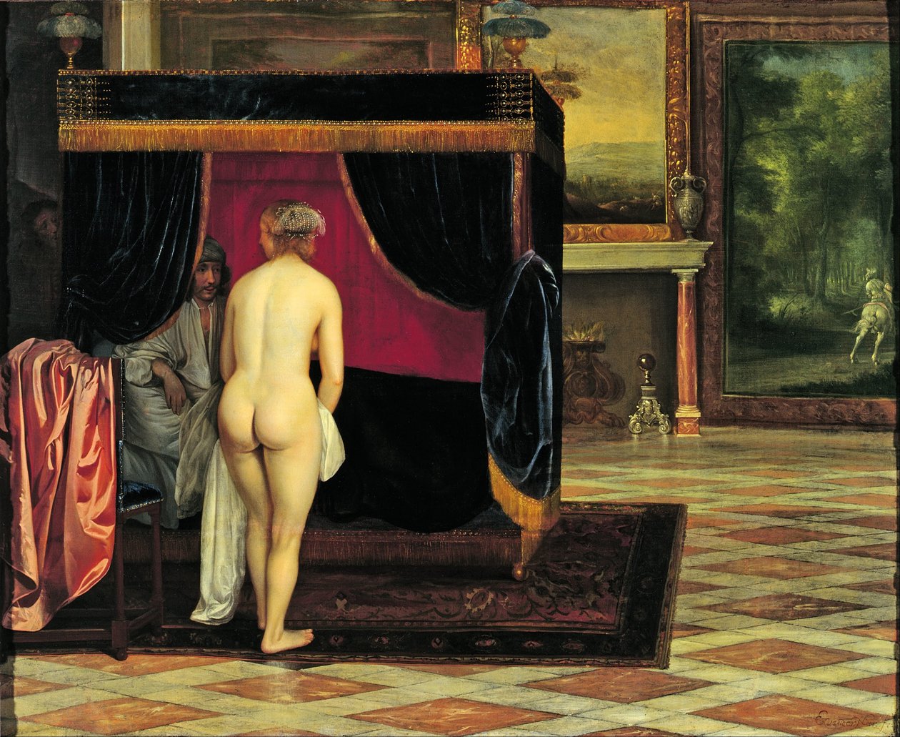 De vrouw van Kandaules ontdekt de verstopte Gyges door Eglon van der Neer