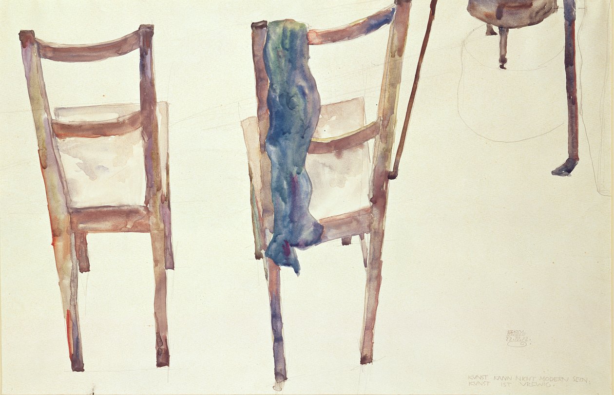 Kunst kan niet modern zijn: Kunst is eeuwig, 1912 door Egon Schiele