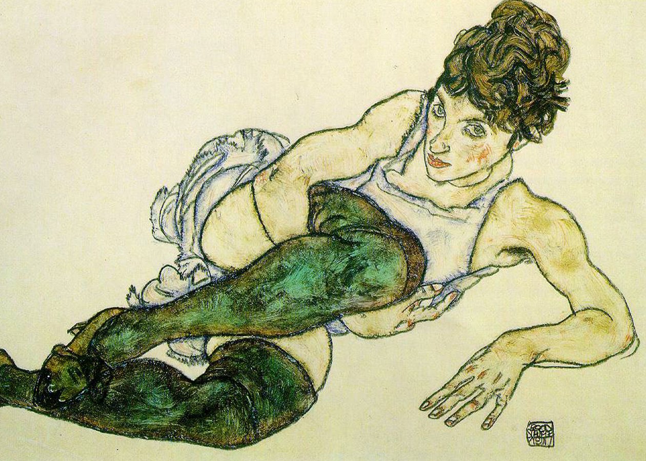 Groene Kousen door Egon Schiele