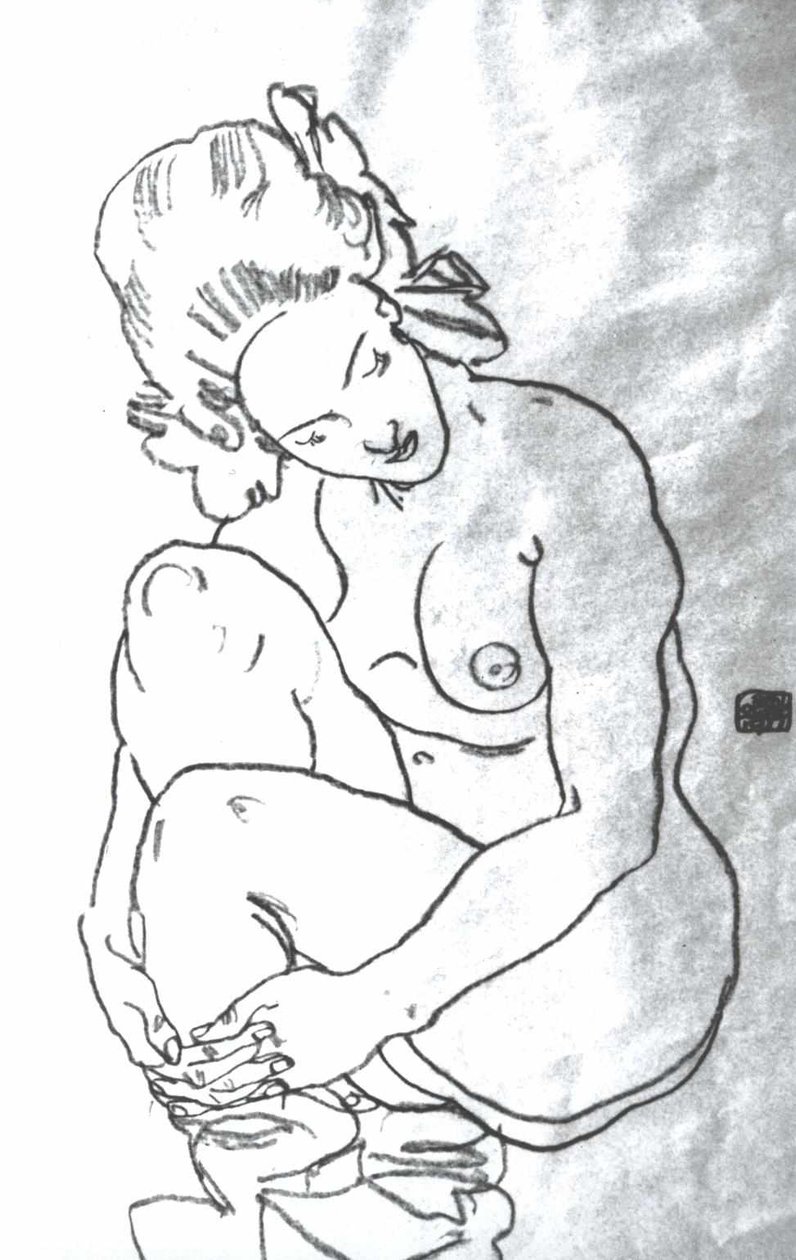 Hurkend naakt door Egon Schiele