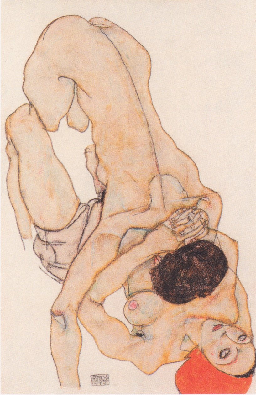 Lesbisch liefdespaar door Egon Schiele