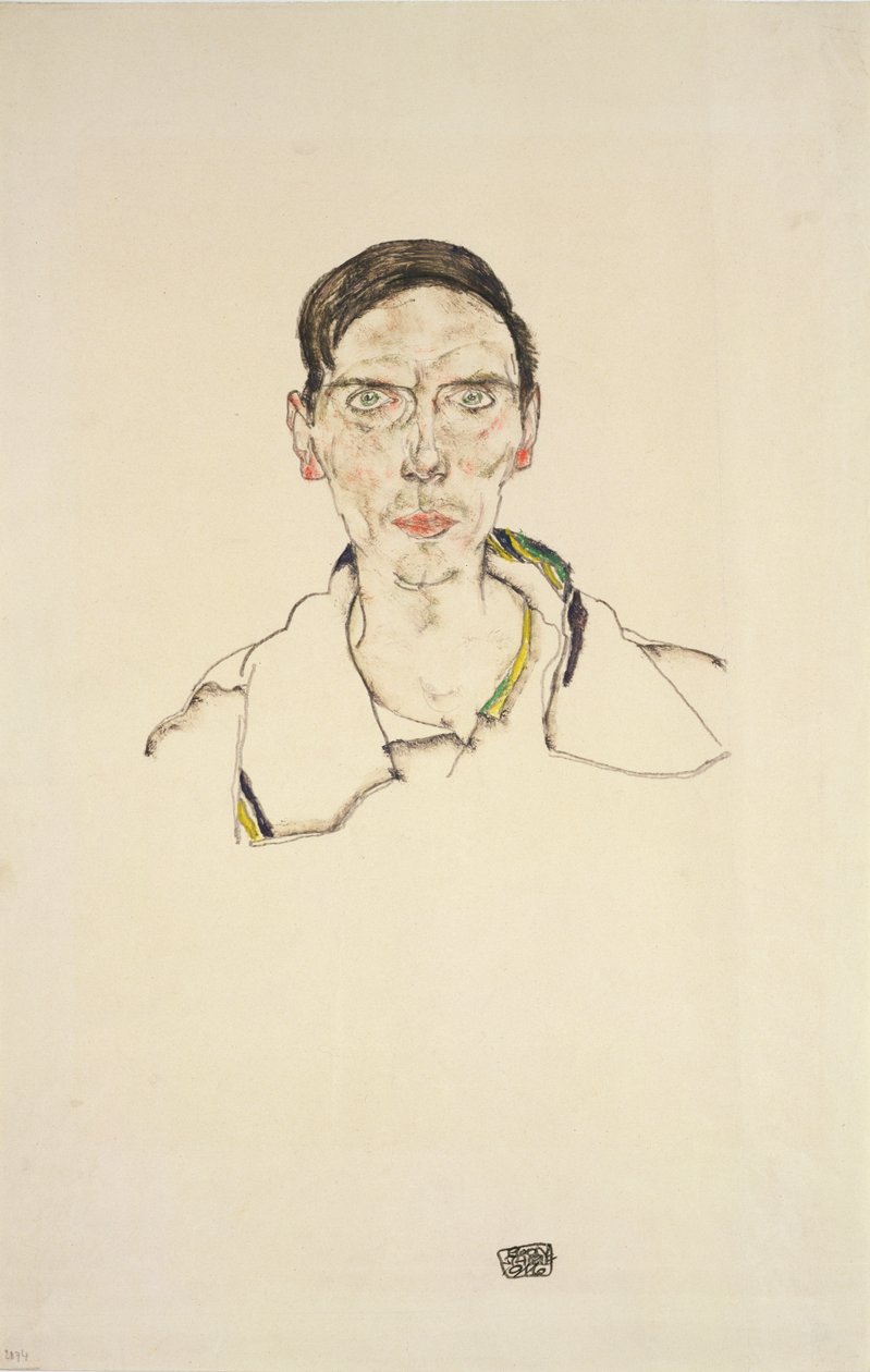 Portret van een jonge man in sportkleding, 1916 door Egon Schiele
