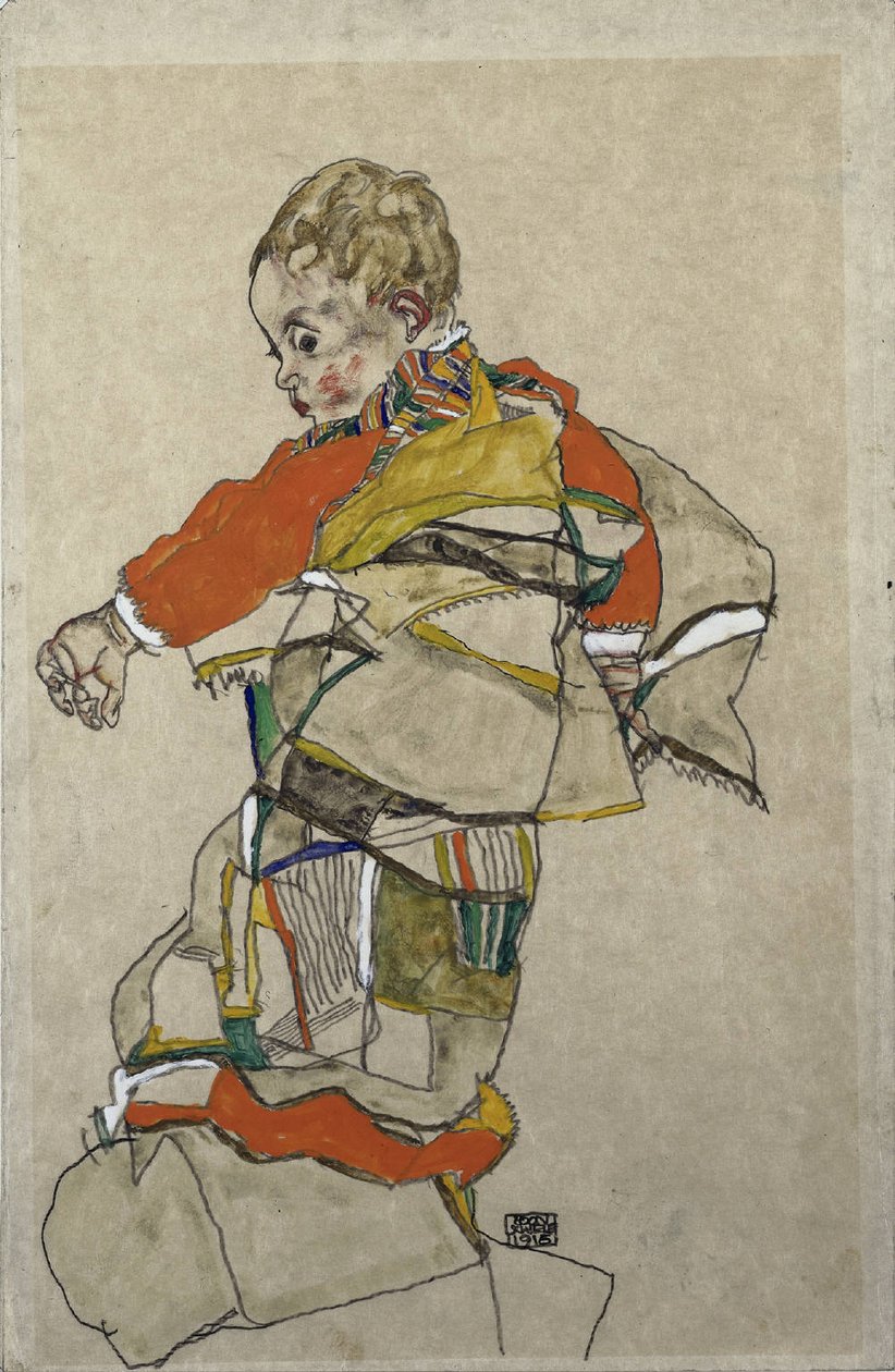 Portret van een kind door Egon Schiele
