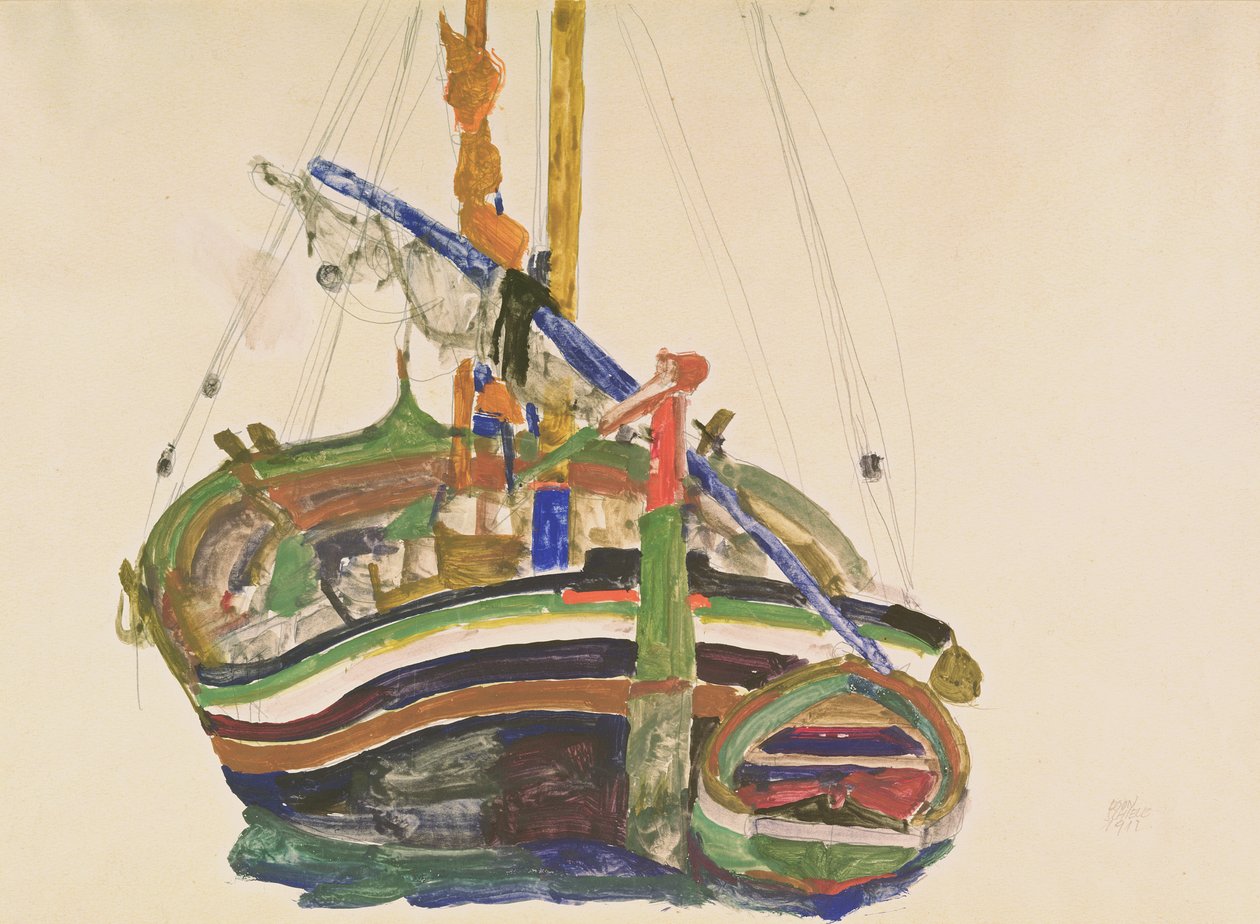 Triëstse vissersboot, 1912 door Egon Schiele