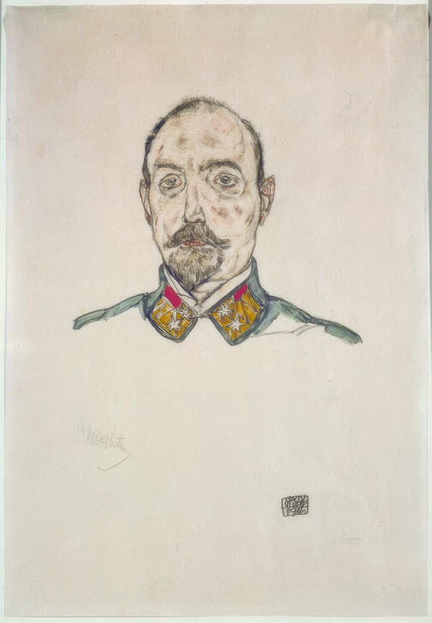 Oostenrijkse officier door Egon Schiele