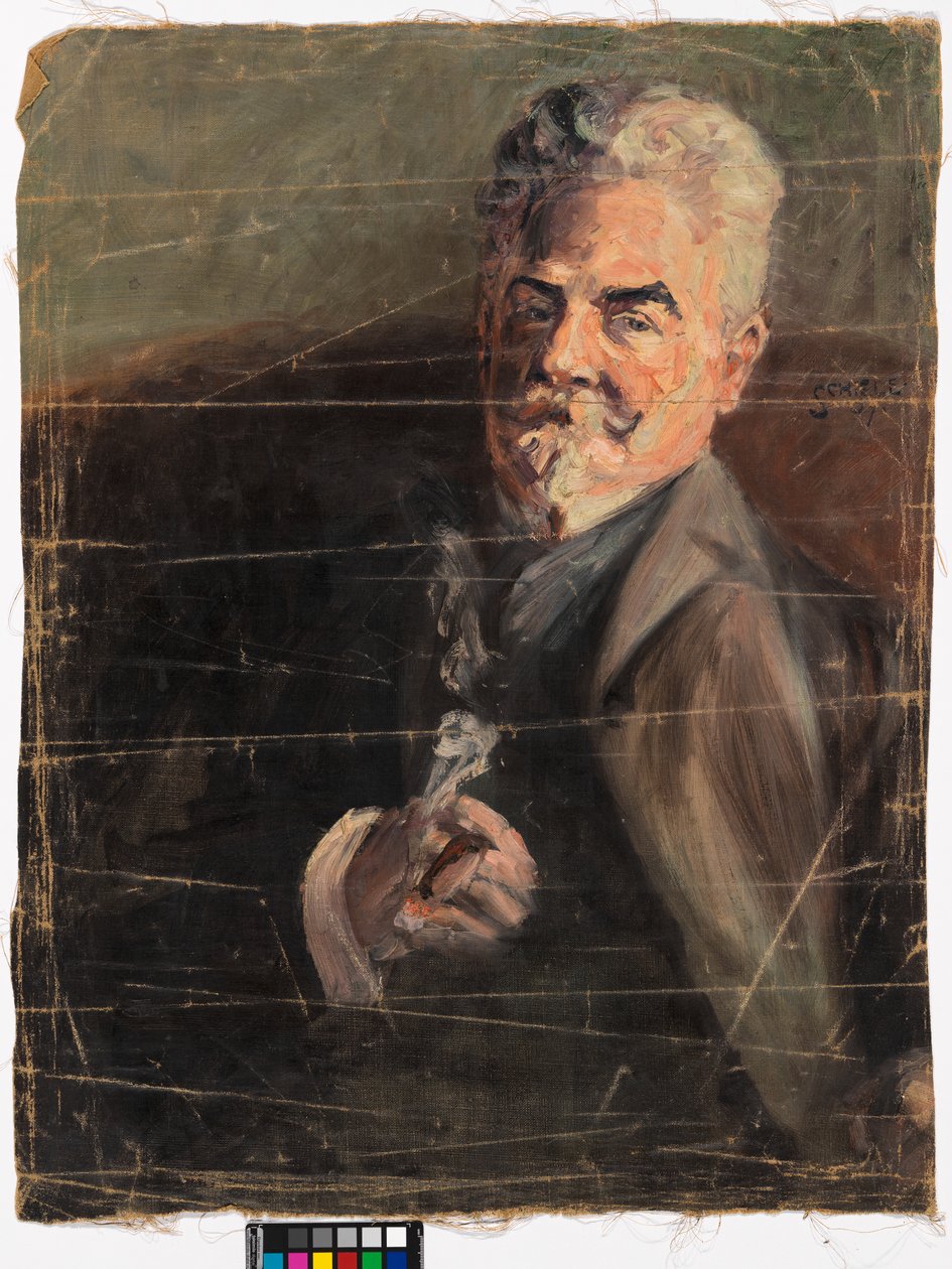 Portret van Leopold Czhiaczek door Egon Schiele