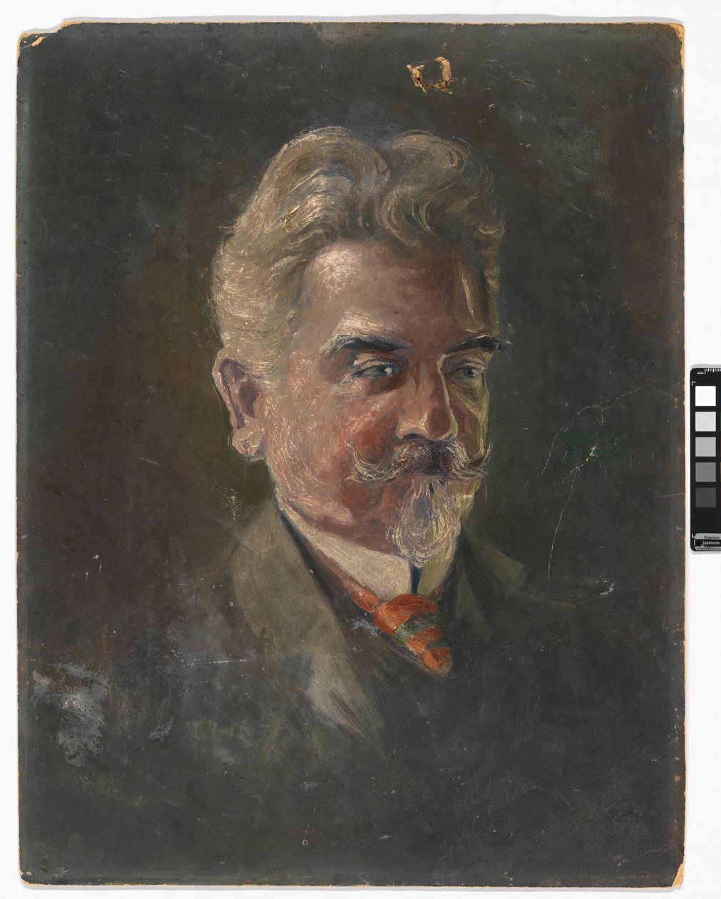 Portret van Leopold Czihaczek in driekwartprofiel door Egon Schiele