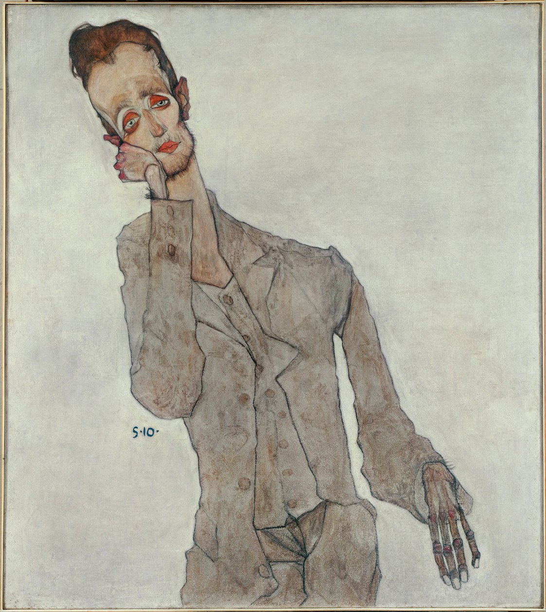 Portret van schilder Karl Zakovsek - portret van schilder Karl Zakovsek door Egon Schiele