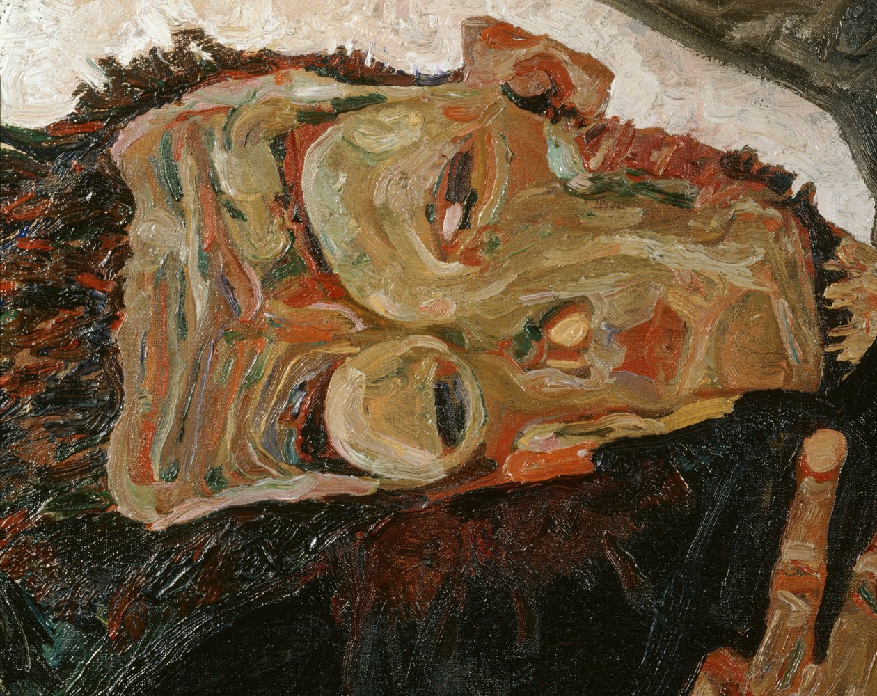 De dichter (olieverf op doek) door Egon Schiele