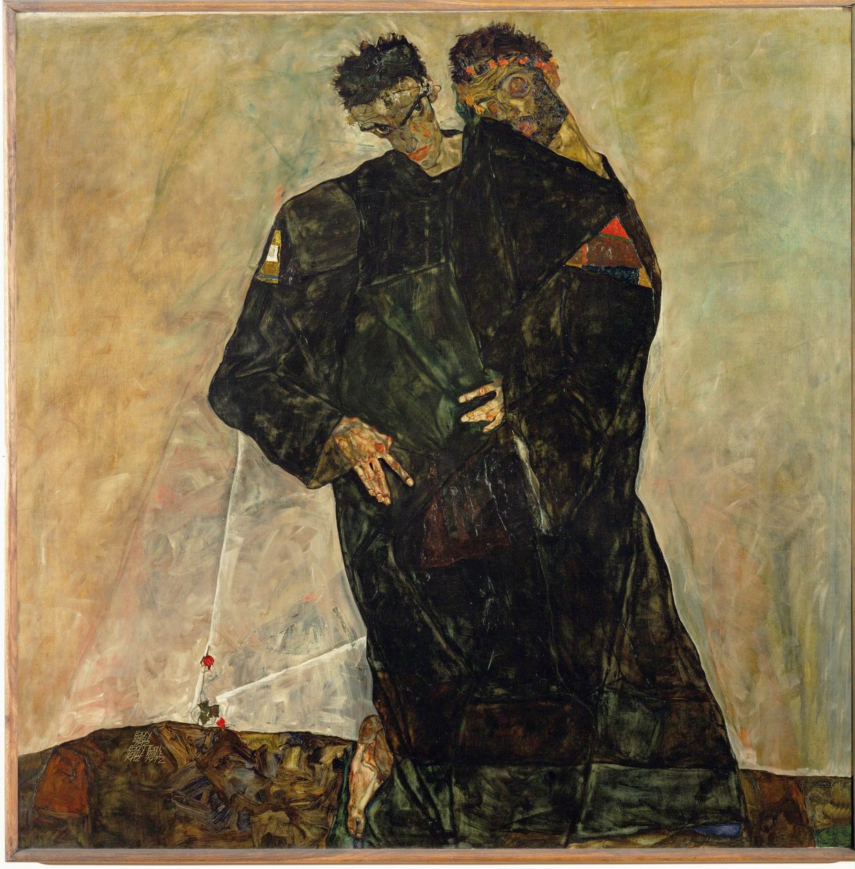 Heremieten. Egon Schiele en Gustav Klimt (olieverf op doek) door Egon Schiele