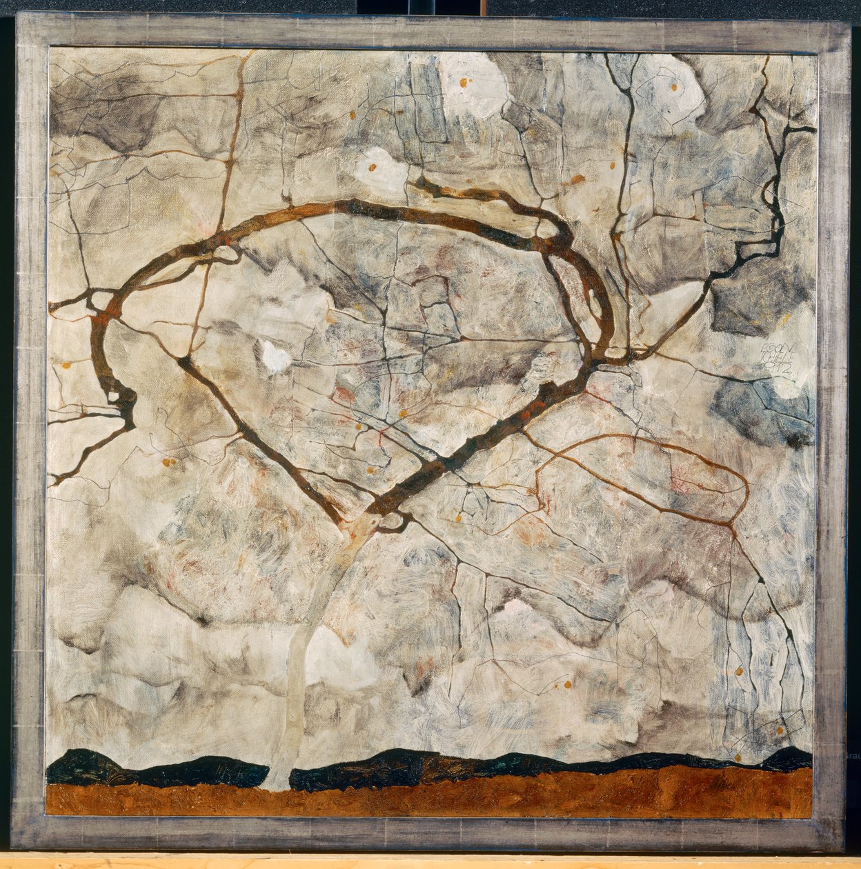 Herfstboom in bewegende lucht, Herfstboom in ... door Egon Schiele