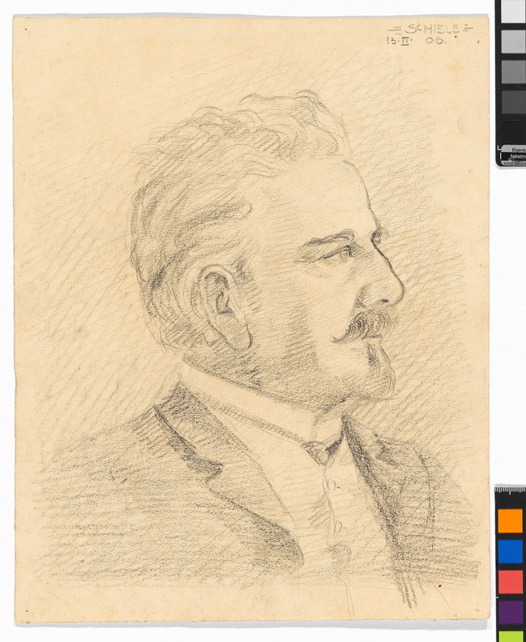 Leopold Czihaczek in profiel door Egon Schiele