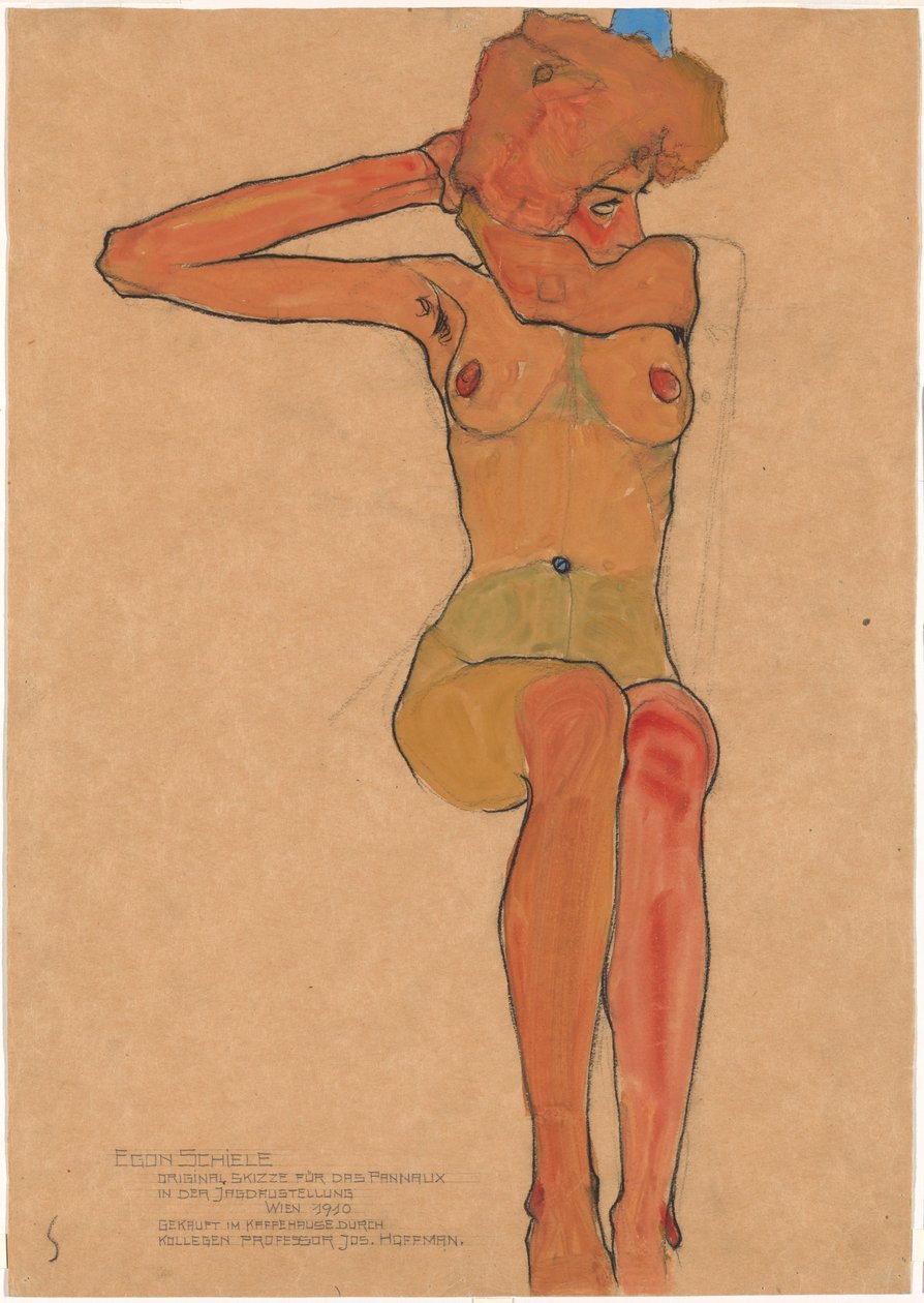 Mädchenakt (Gertrude) door Egon Schiele