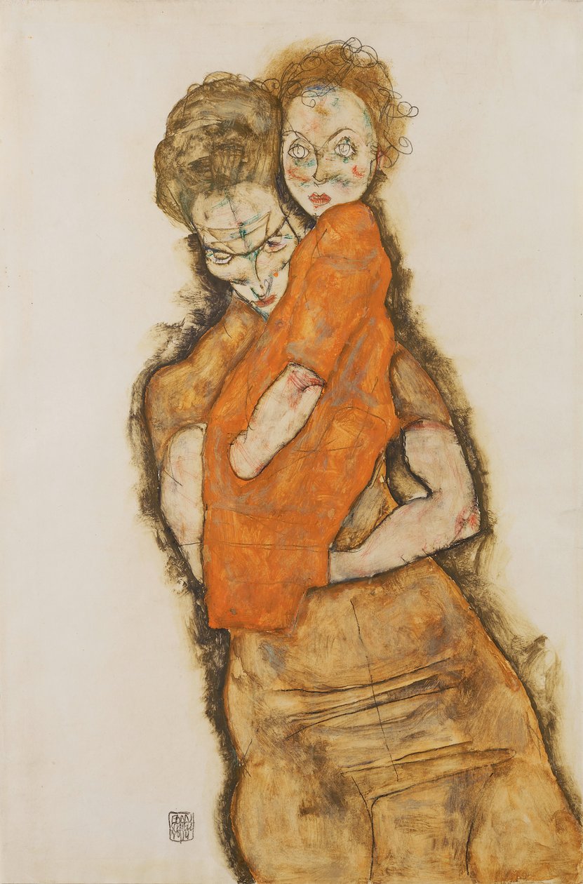 Moeder en kind door Egon Schiele
