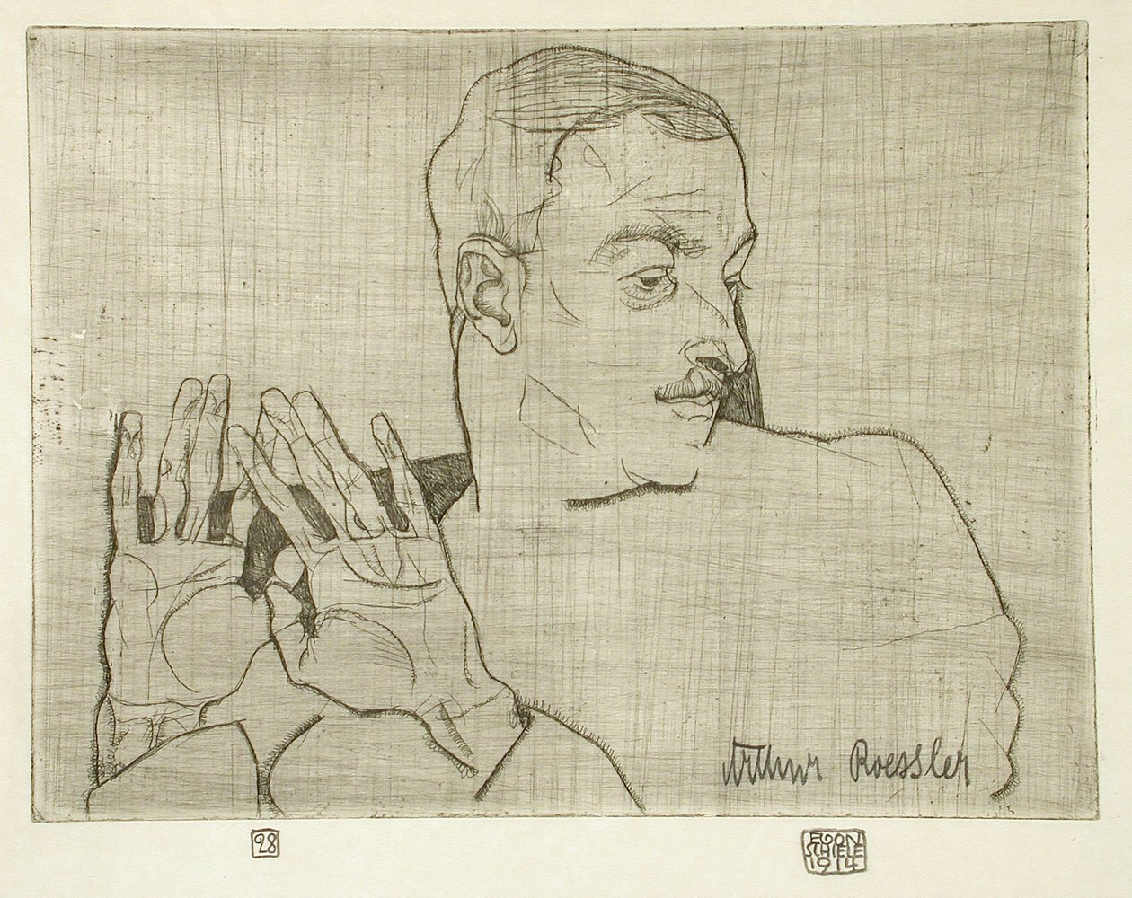 Portret van Arthur Roessler door Egon Schiele