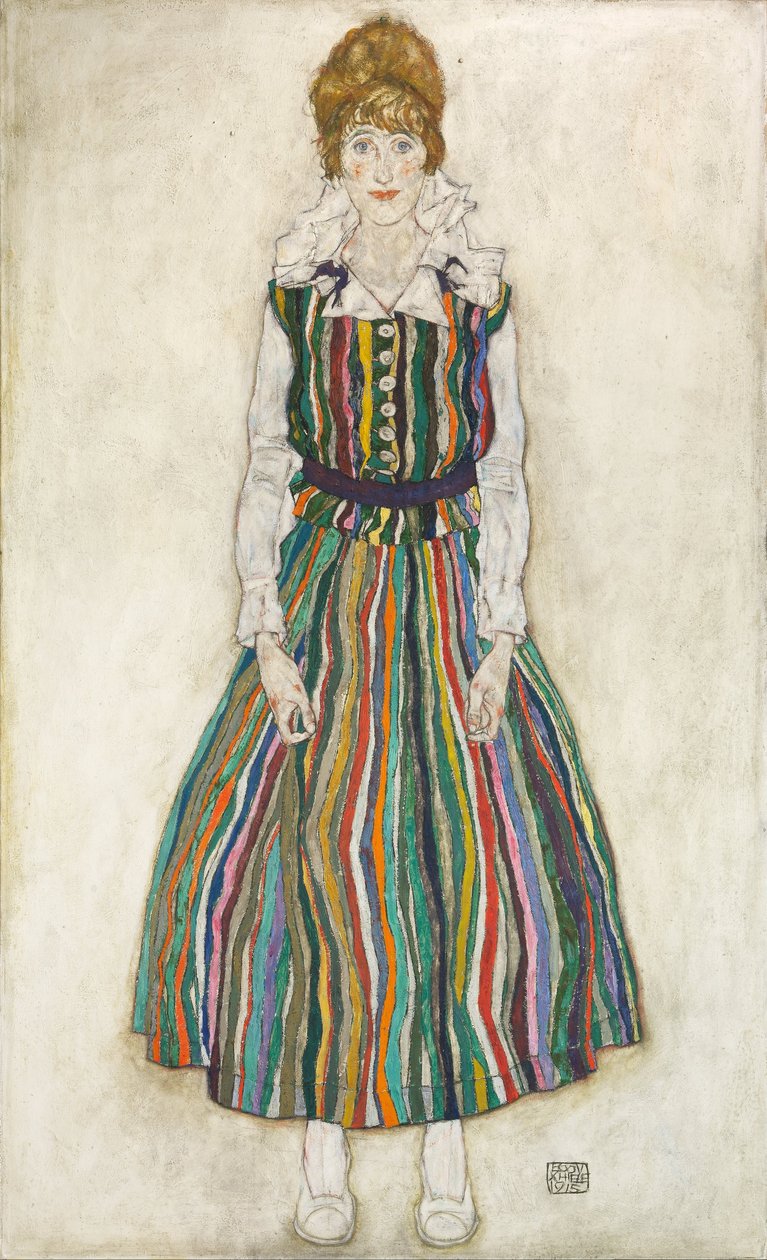 Portret van Edith (de vrouw van de kunstenaar)  door Egon Schiele