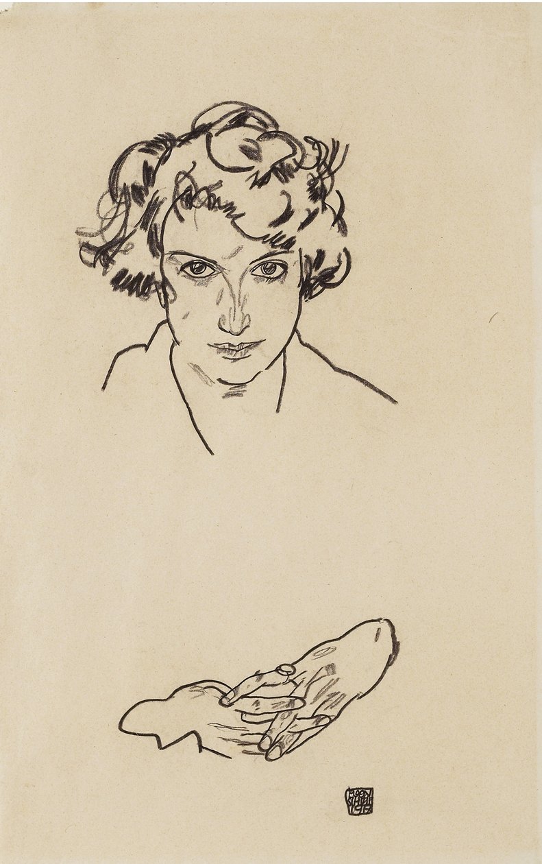 Portret van een meisje, 1917 door Egon Schiele