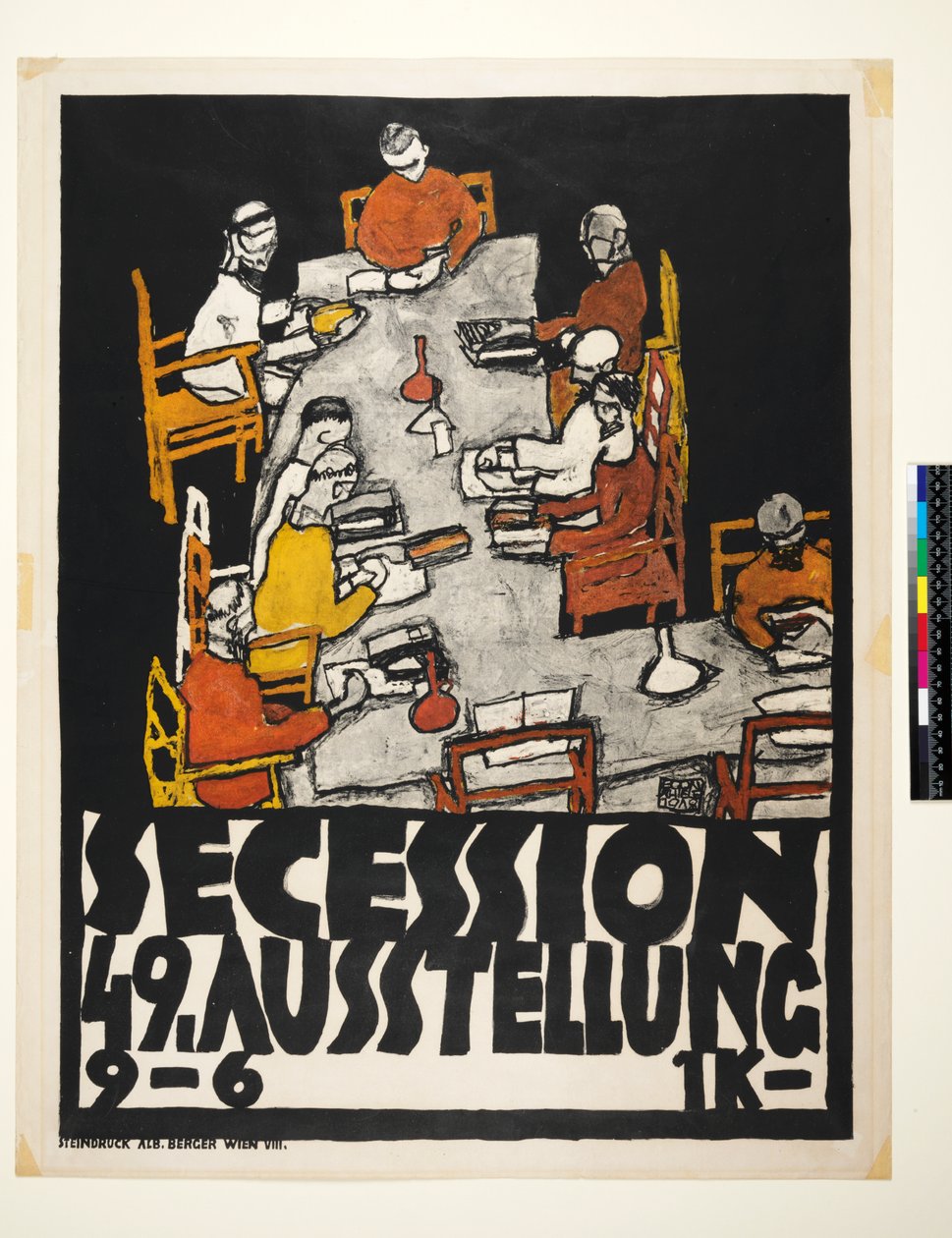 Poster voor de Weense Secession, 49e Tentoonstelling, Die Freunde door Egon Schiele