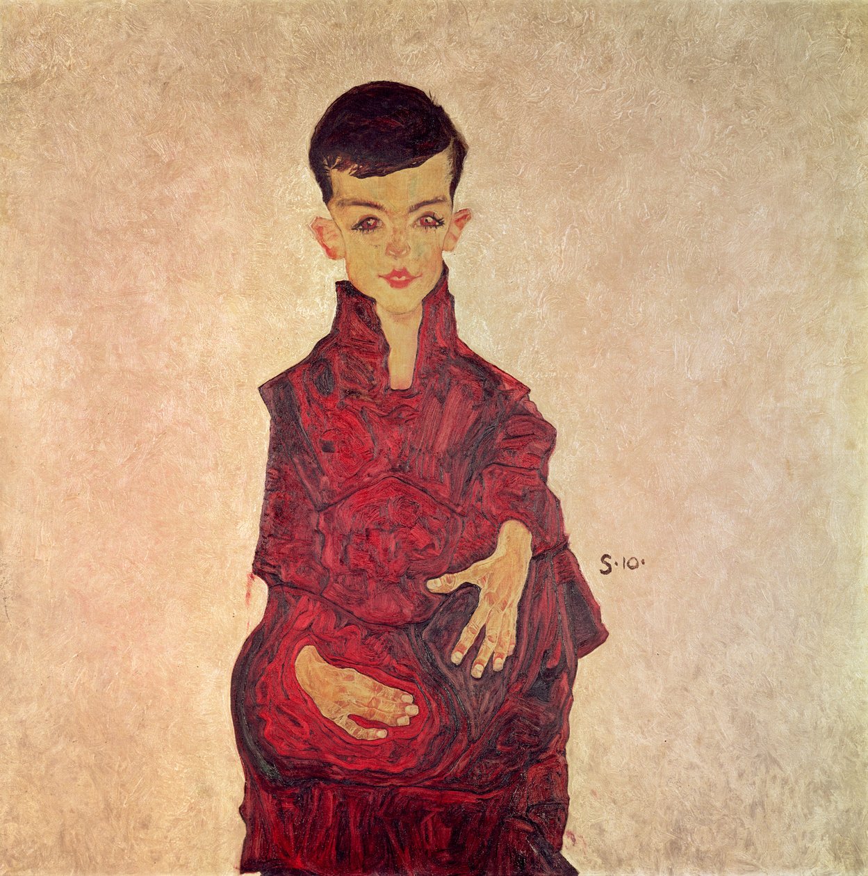 Rainerbub (Portret van Herbert Rainer, ongeveer 6 jaar oud) 1910 door Egon Schiele