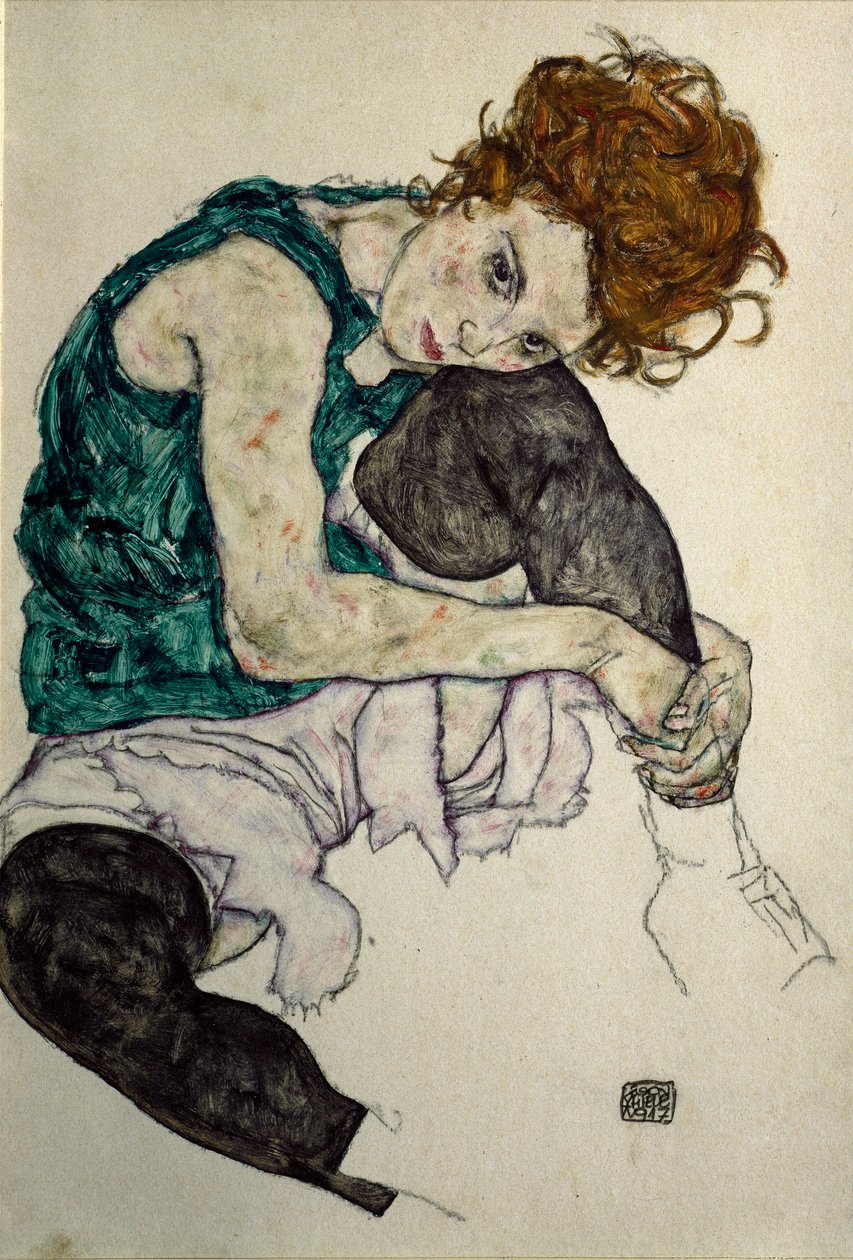De vrouw van de kunstenaar, ca. 1917 door Egon Schiele