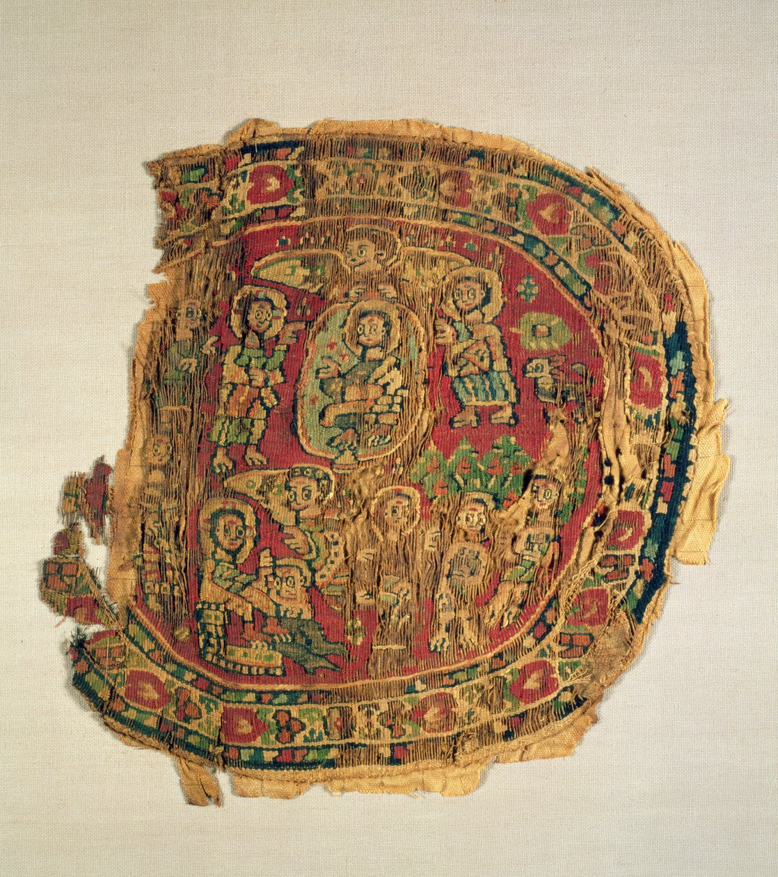 Tapijt met afbeeldingen van heiligen, Egyptisch, Koptische periode, 4e-12e eeuw door Egyptian